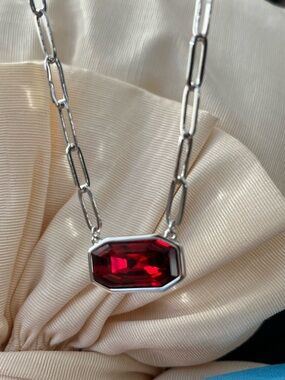 TSC by Swarovski Necklace with Deep scarlet Octagon Crystals, Final Price
